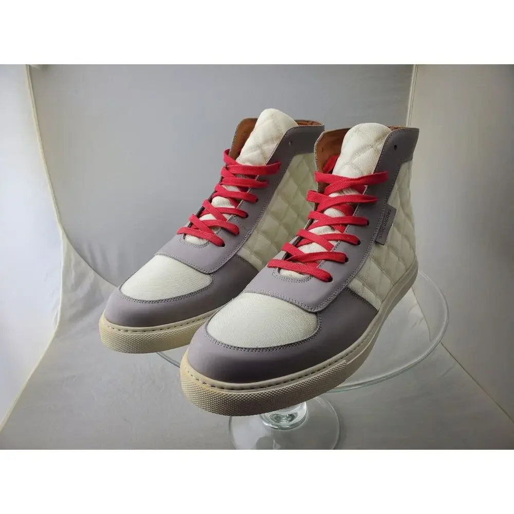 Marc Jacob Mens Size US 11 White Quilted Hi Top Lace up Sneakers Trainers